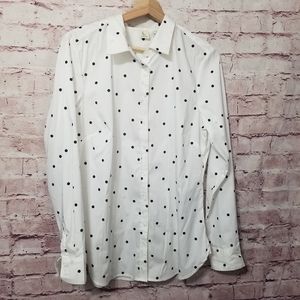 A. Moon polka dot button down shirt